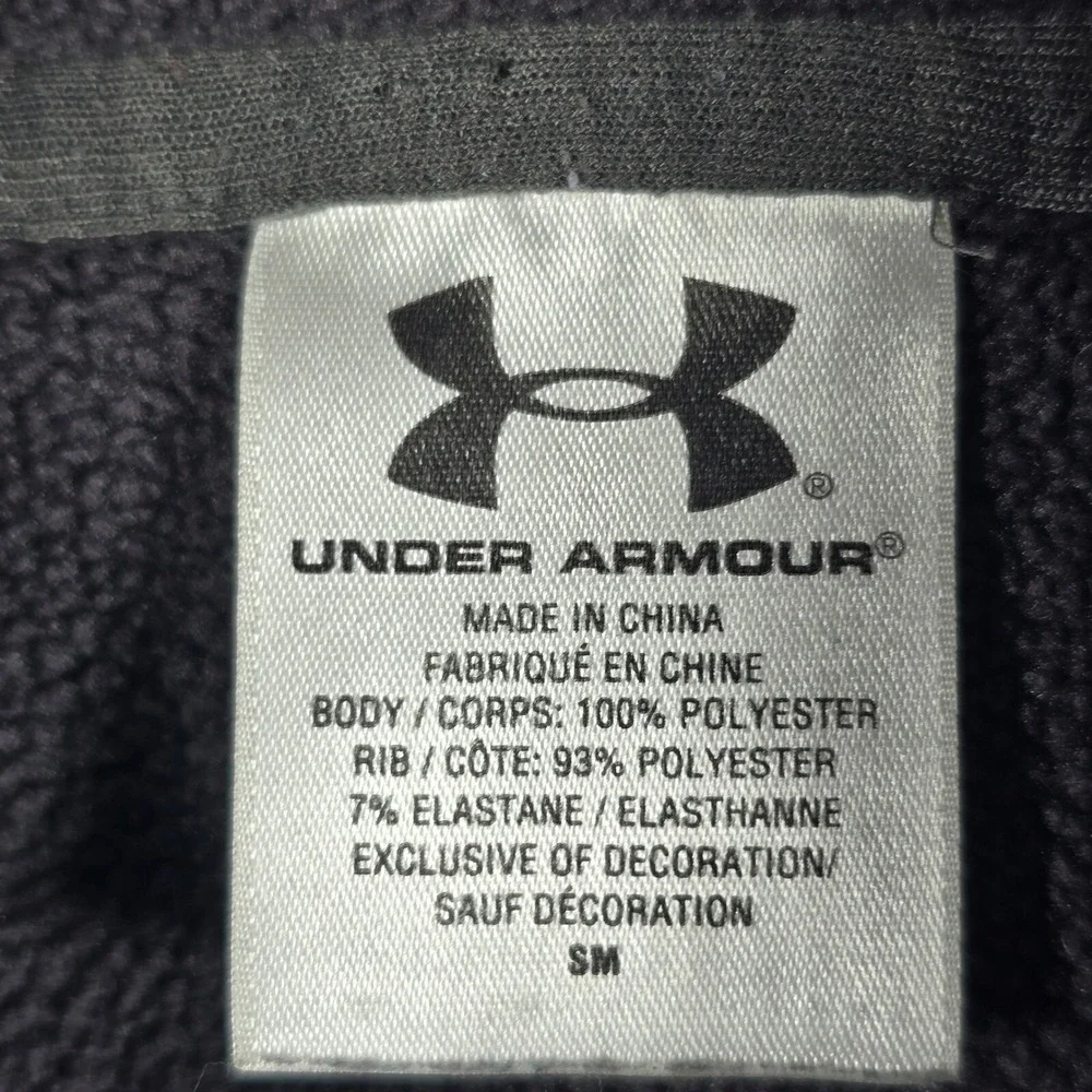 Under Armour Full Zip Hoodie Athletic Warm Up‎ Jacket Gray Small Gray Fleece